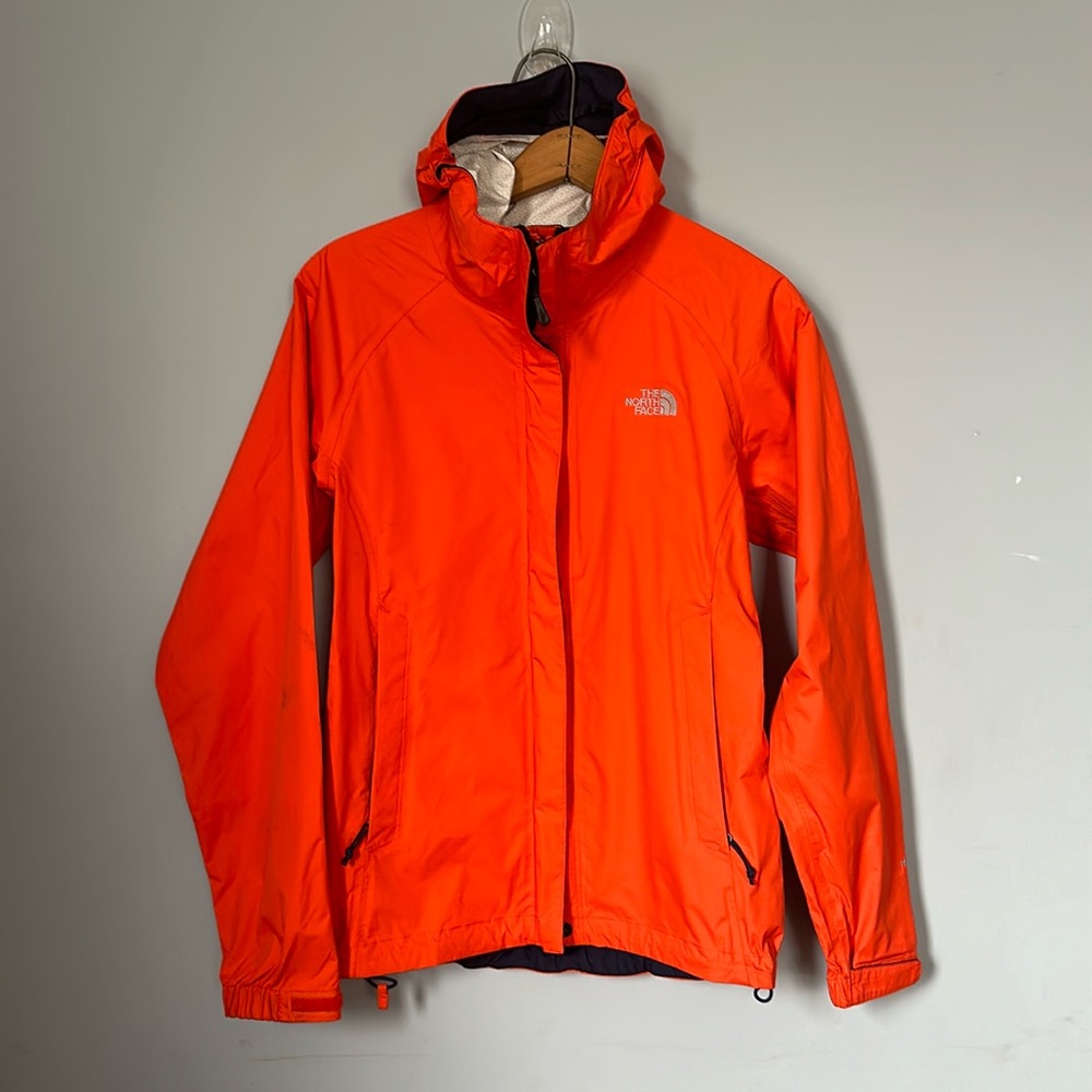 The North Face Woman Waterproof Rain Jacket Orange Flame  Size XS